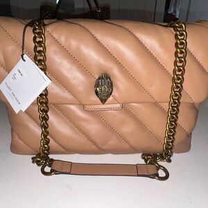 Kurt Geiger Brown Quilted Chain Shoulder Bag